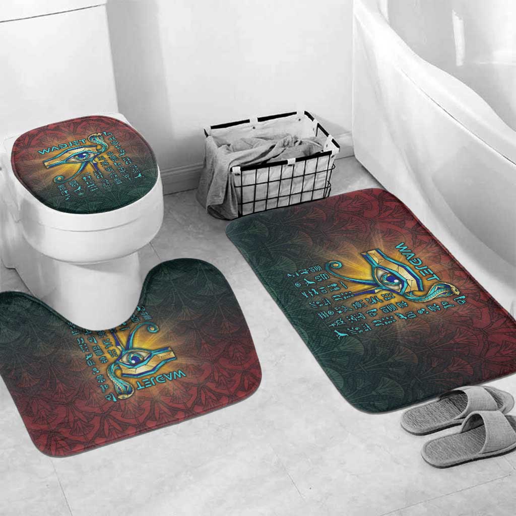 Egyptian Wadjet Winged Cobra Bathroom Set with Eye of Horus in Fiery Royal Protector Theme