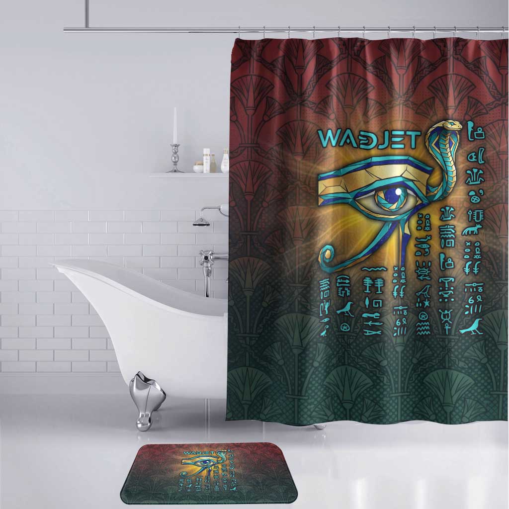 Egyptian Wadjet Winged Cobra Bathroom Set with Eye of Horus in Fiery Royal Protector Theme