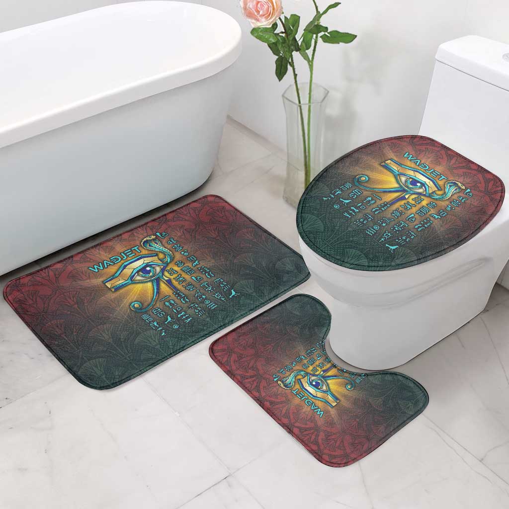 Egyptian Wadjet Winged Cobra Bathroom Set with Eye of Horus in Fiery Royal Protector Theme