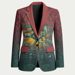Egyptian Wadjet Winged Cobra Blazer with Eye of Horus in Fiery Royal Protector Theme