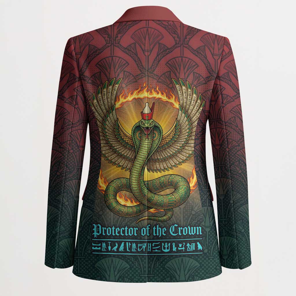 Egyptian Wadjet Winged Cobra Blazer with Eye of Horus in Fiery Royal Protector Theme