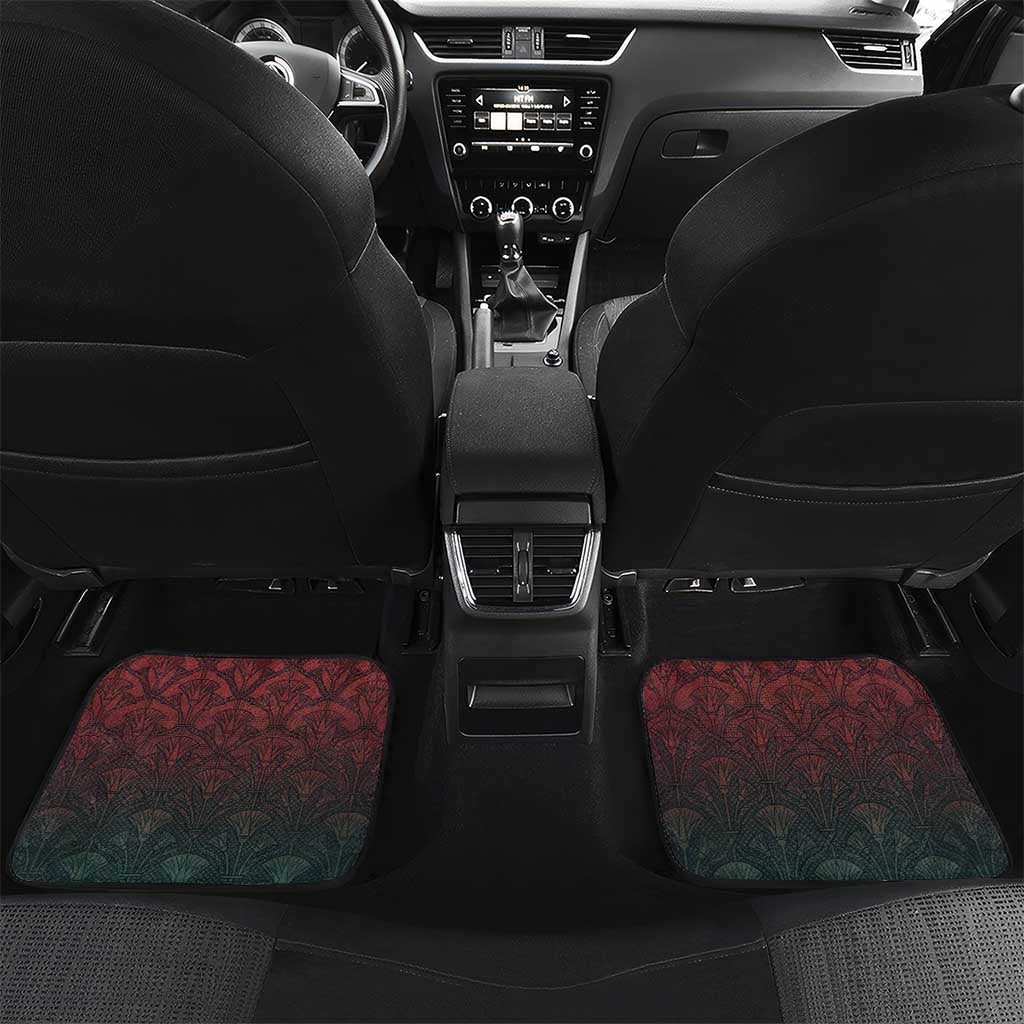 Egyptian Wadjet Winged Cobra Car Mats with Eye of Horus in Fiery Royal Protector Theme