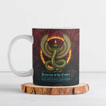 Egyptian Wadjet Winged Cobra Ceramic Mug with Eye of Horus in Fiery Royal Protector Theme