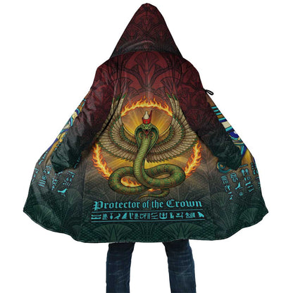 Egyptian Wadjet Winged Cobra Cloak with Eye of Horus in Fiery Royal Protector Theme