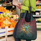 Egyptian Wadjet Winged Cobra Grocery Bag with Eye of Horus in Fiery Royal Protector Theme
