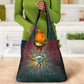 Egyptian Wadjet Winged Cobra Grocery Bag with Eye of Horus in Fiery Royal Protector Theme