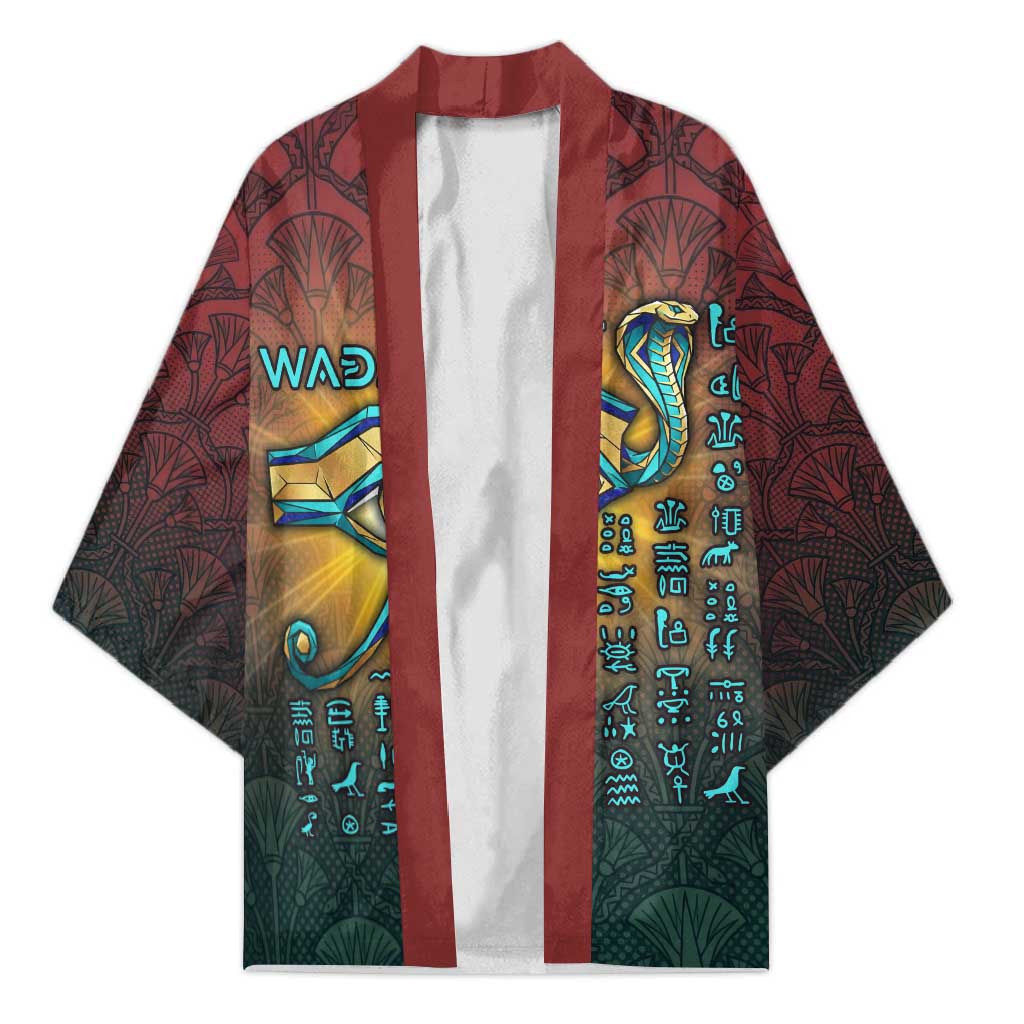 Egyptian Wadjet Winged Cobra Kimono with Eye of Horus in Fiery Royal Protector Theme