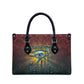 Egyptian Wadjet Winged Cobra Leather Bag with Eye of Horus in Fiery Royal Protector Theme