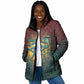 Egyptian Wadjet Winged Cobra Padded Jacket with Eye of Horus in Fiery Royal Protector Theme