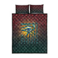 Egyptian Wadjet Winged Cobra Quilt Bed Set with Eye of Horus in Fiery Royal Protector Theme