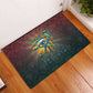 Egyptian Wadjet Winged Cobra Rubber Doormat with Eye of Horus in Fiery Royal Protector Theme