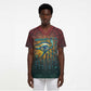 Egyptian Wadjet Winged Cobra Scrub Top with Eye of Horus in Fiery Royal Protector Theme