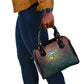 Egyptian Wadjet Winged Cobra Shoulder Handbag with Eye of Horus in Fiery Royal Protector Theme
