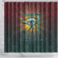Egyptian Wadjet Winged Cobra Shower Curtain with Eye of Horus in Fiery Royal Protector Theme