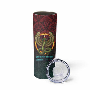 Egyptian Wadjet Winged Cobra Skinny Tumbler with Eye of Horus in Fiery Royal Protector Theme