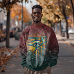 Egyptian Wadjet Winged Cobra Sweatshirt with Eye of Horus in Fiery Royal Protector Theme