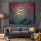 Egyptian Wadjet Winged Cobra Tapestry with Eye of Horus in Fiery Royal Protector Theme