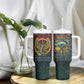 Egyptian Wadjet Winged Cobra Tumbler With Handle with Eye of Horus in Fiery Royal Protector Theme