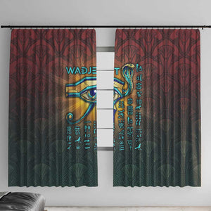 Egyptian Wadjet Winged Cobra Window Curtain with Eye of Horus in Fiery Royal Protector Theme
