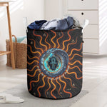Wadjet Fiery Serpent Laundry Basket Egyptian Ankh Symbol in Dark Flame Protector Theme