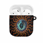 Wadjet Fiery Serpent AirPods Case Egyptian Ankh Symbol in Dark Flame Protector Theme