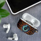 Wadjet Fiery Serpent AirPods Case Egyptian Ankh Symbol in Dark Flame Protector Theme