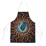 Wadjet Fiery Serpent Apron Egyptian Ankh Symbol in Dark Flame Protector Theme