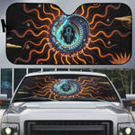 Wadjet Fiery Serpent Auto Sun Shade Egyptian Ankh Symbol in Dark Flame Protector Theme