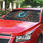 Wadjet Fiery Serpent Auto Sun Shade Egyptian Ankh Symbol in Dark Flame Protector Theme