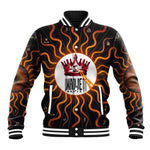 Wadjet Fiery Serpent Baseball Jacket Egyptian Ankh Symbol in Dark Flame Protector Theme