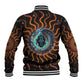 Wadjet Fiery Serpent Baseball Jacket Egyptian Ankh Symbol in Dark Flame Protector Theme