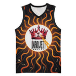 Wadjet Fiery Serpent Basketball Jersey Egyptian Ankh Symbol in Dark Flame Protector Theme