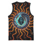 Wadjet Fiery Serpent Basketball Jersey Egyptian Ankh Symbol in Dark Flame Protector Theme