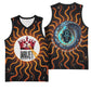 Wadjet Fiery Serpent Basketball Jersey Egyptian Ankh Symbol in Dark Flame Protector Theme