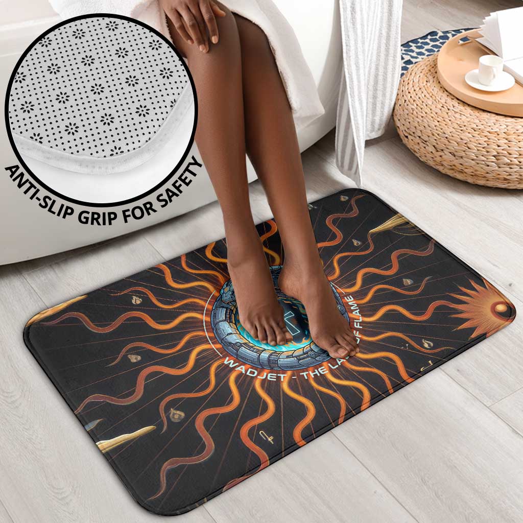 Wadjet Fiery Serpent Bathroom Set Egyptian Ankh Symbol in Dark Flame Protector Theme