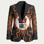 Wadjet Fiery Serpent Blazer Egyptian Ankh Symbol in Dark Flame Protector Theme