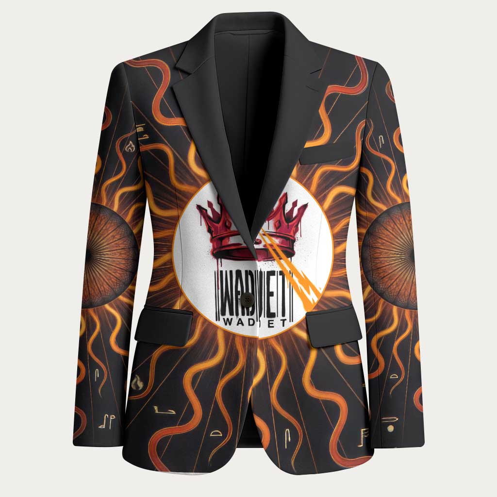 Wadjet Fiery Serpent Blazer Egyptian Ankh Symbol in Dark Flame Protector Theme
