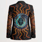 Wadjet Fiery Serpent Blazer Egyptian Ankh Symbol in Dark Flame Protector Theme