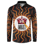 Wadjet Fiery Serpent Button Sweatshirt Egyptian Ankh Symbol in Dark Flame Protector Theme