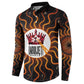Wadjet Fiery Serpent Button Sweatshirt Egyptian Ankh Symbol in Dark Flame Protector Theme