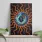 Wadjet Fiery Serpent Canvas Wall Art Egyptian Ankh Symbol in Dark Flame Protector Theme