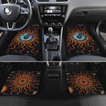 Wadjet Fiery Serpent Car Mats Egyptian Ankh Symbol in Dark Flame Protector Theme