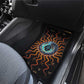 Wadjet Fiery Serpent Car Mats Egyptian Ankh Symbol in Dark Flame Protector Theme