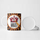 Wadjet Fiery Serpent Ceramic Mug Egyptian Ankh Symbol in Dark Flame Protector Theme