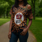 Wadjet Fiery Serpent Cross Shoulder Shirt Egyptian Ankh Symbol in Dark Flame Protector Theme