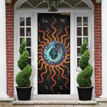 Wadjet Fiery Serpent Door Cover Egyptian Ankh Symbol in Dark Flame Protector Theme