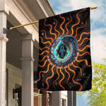 Wadjet Fiery Serpent Garden Flag Egyptian Ankh Symbol in Dark Flame Protector Theme