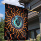 Wadjet Fiery Serpent Garden Flag Egyptian Ankh Symbol in Dark Flame Protector Theme