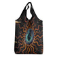Wadjet Fiery Serpent Grocery Bag Egyptian Ankh Symbol in Dark Flame Protector Theme