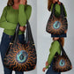 Wadjet Fiery Serpent Grocery Bag Egyptian Ankh Symbol in Dark Flame Protector Theme